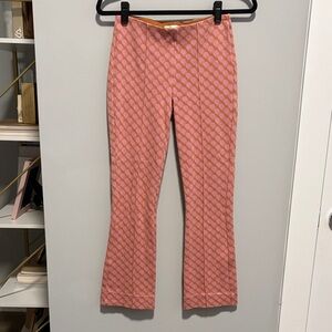Maeve by Anthropologie Margot Vibrant Pink and Orange Patterned Flare Pants